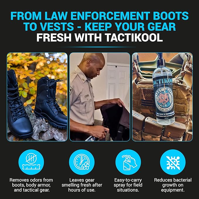 Odor Eliminator for Law Enforcement Gear (Combo Pack of 3 (16oz &amp 2oz Travel Bottle))