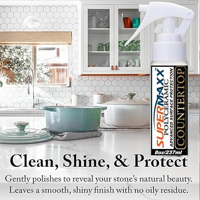 SUPERMAXX Countertop Ceramic Sealer &amp Polish Spray 8 oz for Kitchen Bathroom Stainless Appliances