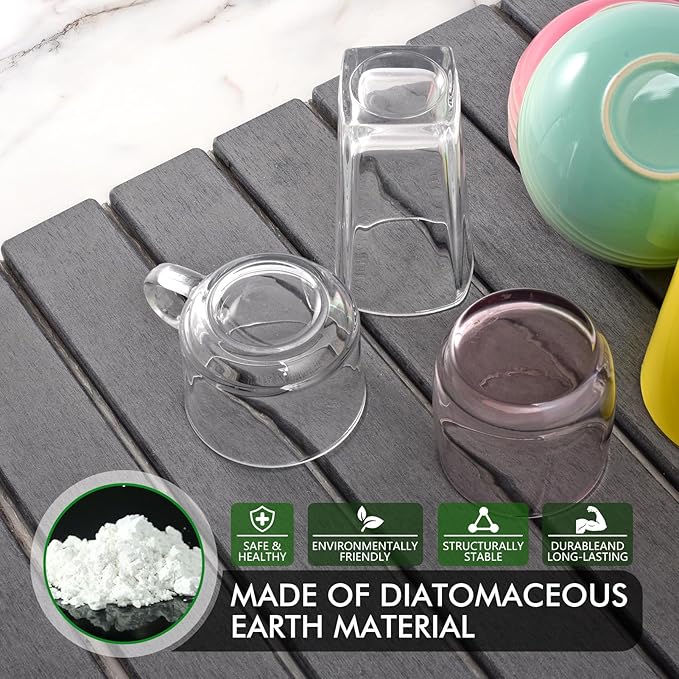 Stone Dish Drying Mat for Kitchen CounterLarge Dark Gray Foldable Diatomaceous Earth Dish Drying MatQuick-Dry Absorbent Bath &amp Countertop Stone Dishes Mats for Dishes Bottles Cups 23x15.3