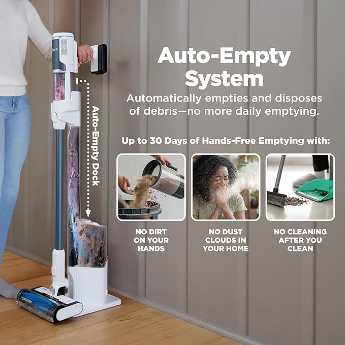 Shark Clean &amp Empty Cordless Stick Vacuum – Lightweight Cordless Vacuum with Auto-Empty System HEPA Filter Portable Rechargeable Exclusive Motorized Hand Tool for Pet Hair BU3523