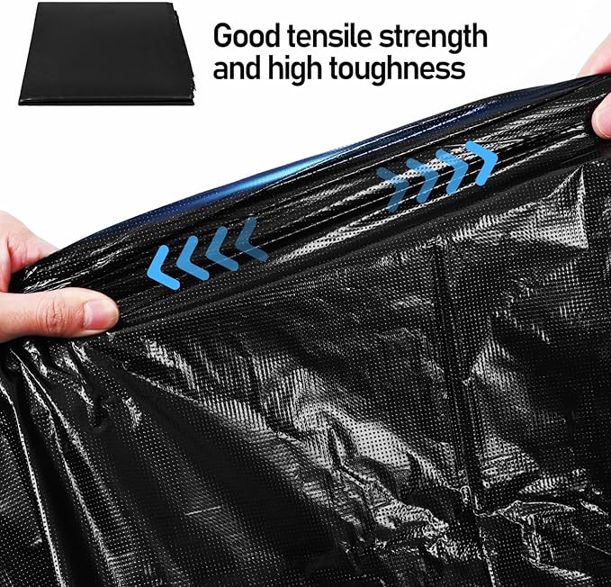 YARNOW 50 Pack Heavy Duty Trash Bags Black Trash Bags Contractor Bags Outdoor Garbage Bags (47 x 55 Inch)