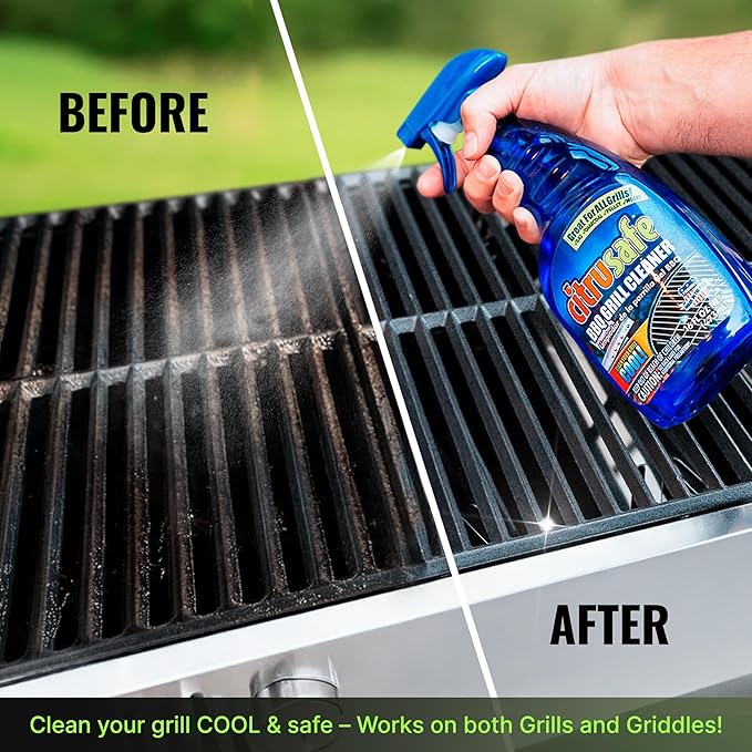 Citrusafe Grill Cleaning Kit - BBQ Cleaner Exterior Cleaner Grill &amp Griddle Scrubber 3CT Microfiber Towel