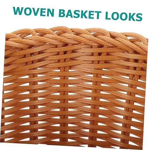 Elegant Woven Storage Container Plastic Sundries Basket Multi-Function Woven Trash Basket for Home Decor