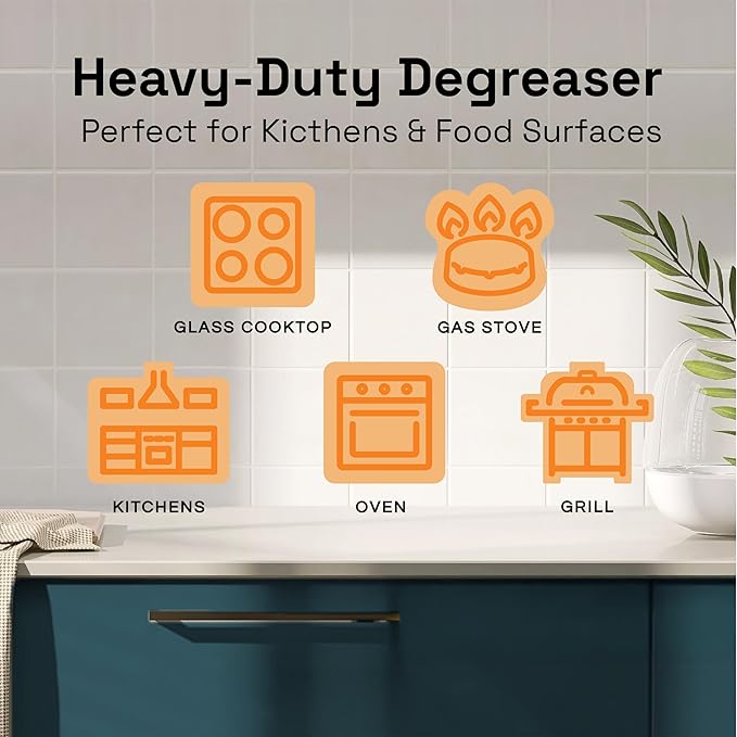 Clean Republic Heavy-Duty Degreaser Multi-Surface Cleaning Spray for Ovens Stove Tops Grills and More 32 Fluid Ounce Bottle 2-Pack