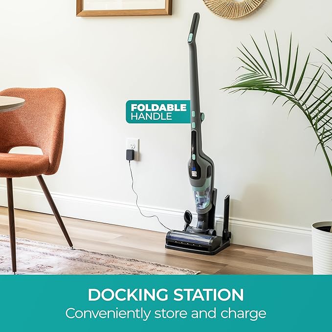 Kenmore 200 Series DS2010 Cordless Stick Vacuum Lightweight Cleaner 2-Speed Power Suction LED Headlight 2-in-1 Handheld for Hardwood Floor Carpet &amp Pet Hair