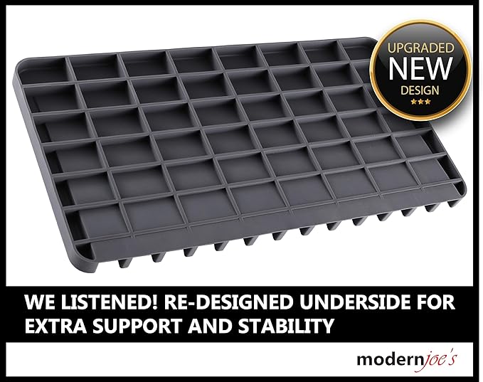 Self-Draining 2 in 1 Silicone Drying Mat and Trivet by Modern Joe's. Premium Space Saving Dish and Glassware Silicone Mat. Made from Food-grade Dish Washer Safe and Heat Resistant (Black)