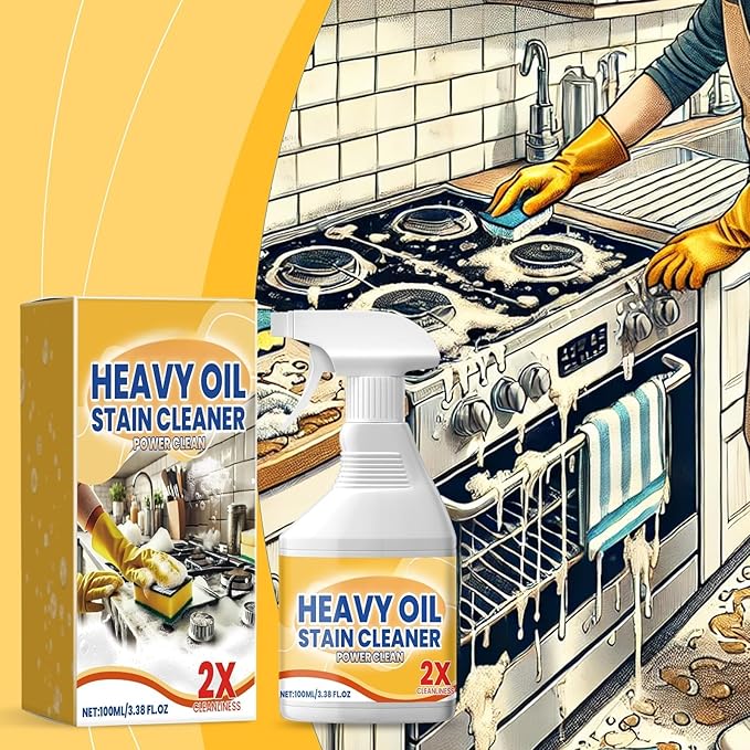 2026 new edition Heavy Oil Stain Cleaner Power Clean Heavy Duty Degreaser Spray for Kitchen Surfaces All Purpose Grease Remover 100ml/3.38 fl oz