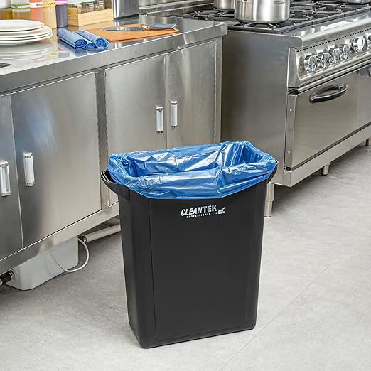 Restaurantware Blue Trash Bags 150 Count 33 Gal 33 x 39 Leakproof Design Heavy-Duty Garbage Bags with Star Seal Bottom and Even Weight-Distribution for Warehouses Parks and Residential Use