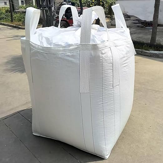 10 Pack ewori FIBC Jumbo Bulk Bag Diamond One Ton Bag 35.4L x 35.4W x 43.3H 3300lbs SWL Safty Factor 3:1 Duffle Top Flat Bottom Heavy Duty Construction Woven Polypropylene Bags (10)