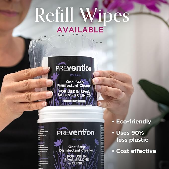 Prevention All Purpose Disinfectant Wipes – Cleaning Wipes Canister Bulk Cleaner Towelettes for Salons Spas Clinics – Hospital Grade Surface Sanitizing – 160 Count per Canister (12 Pack)