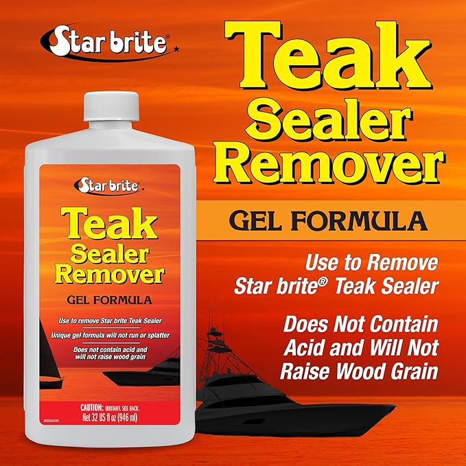 STAR BRITE Gel Teak Cleaner &amp Restorer – Citrus Scent Acid-Free Formula Designed for Use on Teak Surfaces