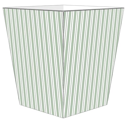 Marye-Kelley WB1123 - Sage Stripe Wastepaper Basket