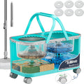 Easy-Use Spin Mop for Cleaner Controlled Rinsing Clean &amp Dirty Water Separation Mop Bucket for Pet &amp Family Homes360° Swivel Wheels Safe for Hardwood &amp Tile Adjustable Handle6 Reusab