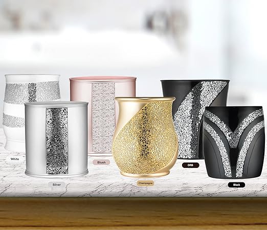 Zahari Home Sinatra Waste Basket Decorative Beautiful Designs Bathroom Bedroom Living Room Decor White