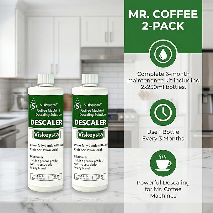 Descaling Solution for Mr. Coffee Machines 2 Bottles (250ml/8.5 fl oz each)
