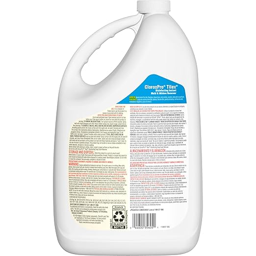 CloroxPro Tilex Disinfecting Instant Mold and Mildew Remover Refill 128 Ounces Each (Pack of 4) (35605) Package May Vary