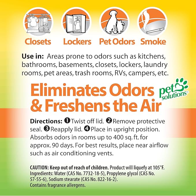 OdoBan Solid Odor Absorber Eliminator for Home and Small Spaces Citrus Scent 14 Ounces Each 6-Pack