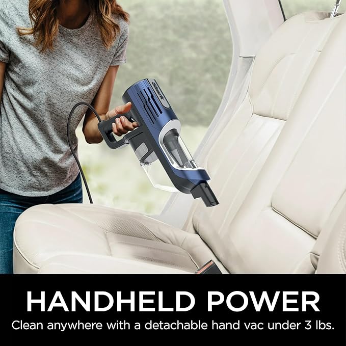 Shark HZ600 Ultralight Pet Pro Corded Stick Vacuum with PowerFins &amp Self-Cleaning Brushroll Converts to Hand Vacuum Pet Crevice &amp Upholstery Tools Blue (Renewed)