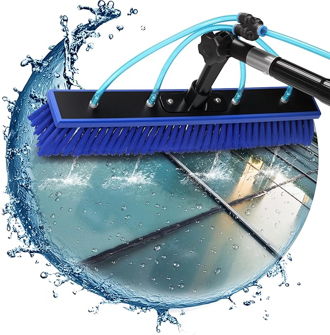 Solar Panel Window Cleaning Brush and Pole 33FT Adjustable Window Cleaner Brush &amp Water Fed Pole Kit Solar Panel Cleaning System Window Washing Equipment Tool