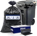 Plasticplace - W65LDBTL2RL 64-65 Gallon Trash Can Liners for Toter │ 2.0 Mil │ Black Heavy Duty Garbage Bags │ Rolls │ 49” x 59” (50 Count)