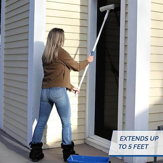 Unger Window Washing Kit with Scrubber Squeegee 5ft. Telescoping Pole – Window Cleaner Tool Set for House Window Maintenance Professional Grade Home Window Cleaning Kit