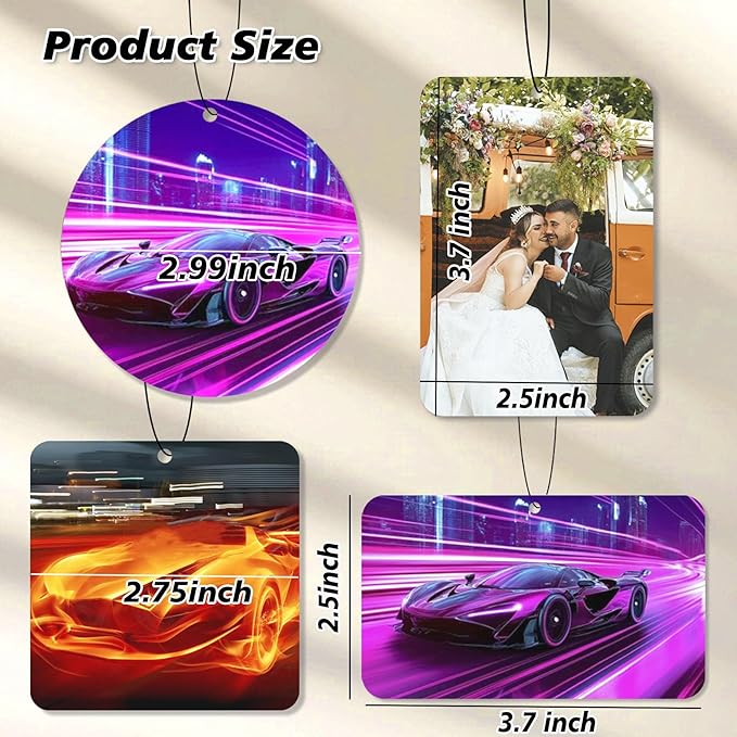 Custom Logo Air Freshener for Car Bulk Wholesale Personalized Double-Sided Car Air Fresheners with Photo/Business Logo/Text for Weddings Commercial Partners Gifts (Round 100pcs)