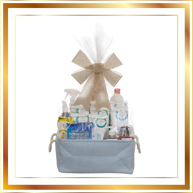 Luxury Cleaning Supplies Kit All In One Household Cleaning Essentials Set with Surface-Floor-Hand Cleaners Laundry Detergent Dish Soap Nice Gift for New Homeowners