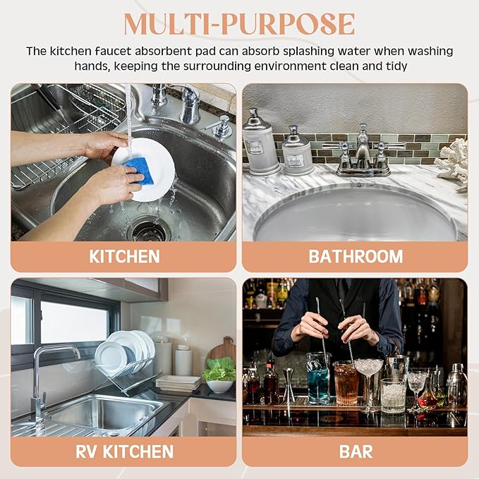 an Oval Hole Gray Faucet Mat for Kitchen Sink Bathroom 17.32 x 4.6 Kitchen Faucet Absorbent Mat Diatomite Splash Guard Quick Drying Stone Drip Catcher Hole 6.22  x 2.28