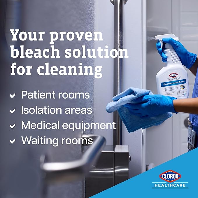 CloroxPro Healthcare Bleach Germicidal Cleaner Pull-Top Healthcare Cleaning and Industrial Cleaning 32 Ounces - 68832 (Pack of 6)