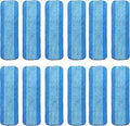 12 Pack Microfiber Cleaning Pads Reusable Microfiber Mop Pads for 18 Inch Mop Hardwood Floor Replacement Cleaning Mop Pads Machine Washes