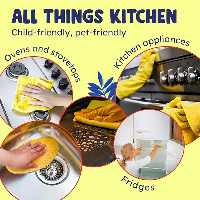 Originally Yellow Plant-Based Kitchen Cleaner | Powered by Natural Vinegar &amp Infused with Organic Lemon | Multipurpose Kitchen Counter Cleaner Works on Tile Wood Granite &amp Marble 16 Fl Oz