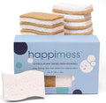 happimess WPE2000A-12SET Natural Plant Based Non-Scratch Sisal Hemp/Cellulose Scrubbing Dish Sponge Cleaning Sponge for Dishes Bathroom Household Beige/White (Set of 12)