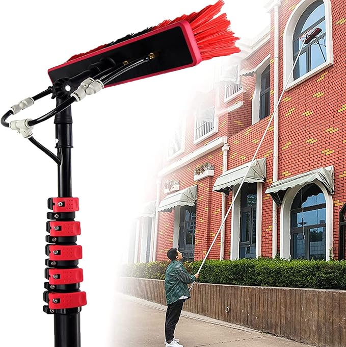 Water Fed Pole Kit 3.6M 5.4M 6M 7.2M 9M 11M Window Cleaning Brush Water Fed Brush Water Fed Cleaning System Outdoor Window Cleaner Cleaning Tool for Window Glass Solar Panel