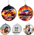 50PCS Custom Logo Bulk Car Air Fresheners Wholesale Custom Double-Sided Car Air Fresheners with Photo Text Logo Suitable for Truck and Car Drivers as Well as Business Logos (50 Rount)