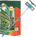 SCRUBIT Extendable Squeegee Window Cleaner- Window Cleaning Tool with Microfiber Scrubber &amp Spray Head - 58 Long Extension Pole for High Windows and Outdoor Glass Washing - Shower Cleaning Kit
