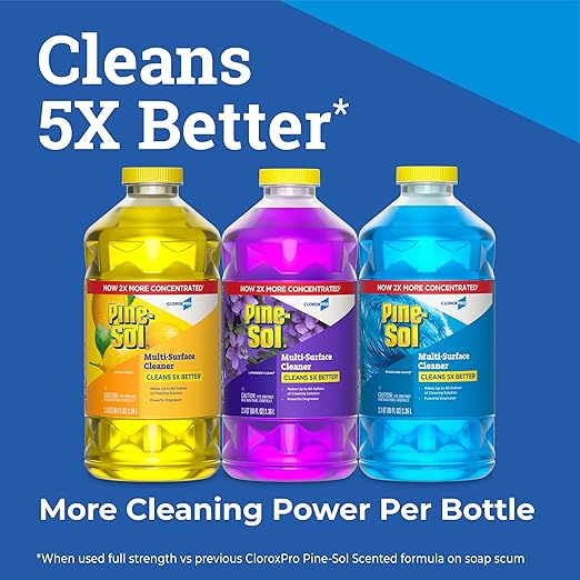 CloroxPro Pine-Sol Multi-Surface Cleaner 2x Concentrated Formula Lavender Clean &amp Lemon Fresh Scents 80 Fl Oz Packs of 3
