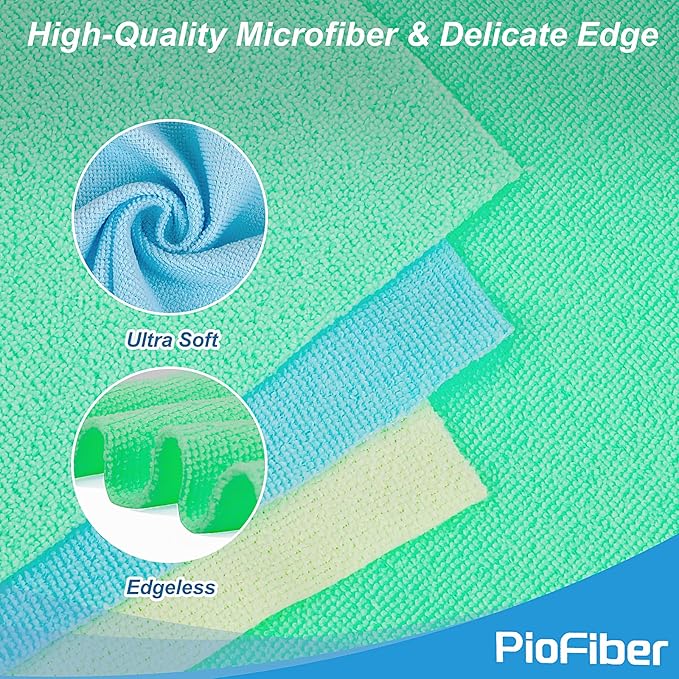Shop Towels – 150 Pack Edgeless Microfiber Cleaning Cloths Reusable Lint-Free Towels for Garage Car Detailing Kitchen &amp Glass – Ultra Absorbent Quick Dry Rags 12x12