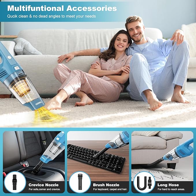 Handheld Vacuum Cordless 14500PA Powerful Suction Hand Held Vacuum Cleaner with Brushless Motor Rechargeable and Portable Car Vacuum for Home Office Car Pet