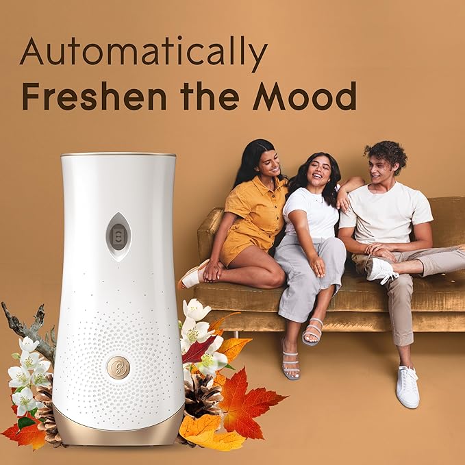 Glade Automatic Spray Refill and Holder Kit Air Freshener for Home and Bathroom Cashmere Woods 6.2 Oz 6 Count