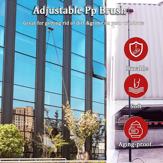 Window Cleaning Water Fed Pole Kit Window Cleaning Water fed Pole Water Water/Hose Fed Pole for Window Glass Solar Panel (30FT/9M)