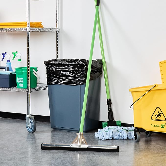 Restaurantware-SQUEEGEE ONLY: Clean Tek Professional 21.75 Inch Floor Squeegee 1 Broom With Double Rubber Blade - Handle Sold Separately Heavy-Duty Steel Wiper For Concrete Floor