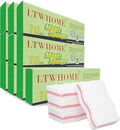 LTWHOME Cuty Pink Interlayer Magic Cleaning Wave Type Sponge High Density Melamine Foam 3.93 X 2.36 X 1 (Pack of 100)