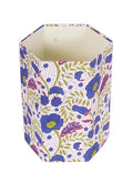 Handmade Cotton Paper Waste Basket Stylish Trash Can for Home or Office (1 Green Bule FLOWAR)