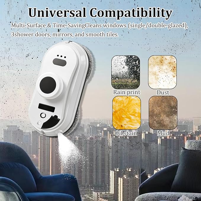 Window Cleaning Robot with Tuya APP Control Ultrasonic 5600PA Auto Water Glass Cleaning Automatic Smart Robot CleanerWindow Vacuum Cleaner with Control Windows