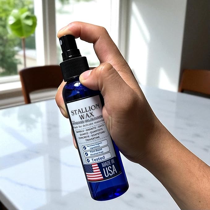 Marble &amp Granite Cleaner and Polish Kit – 4 in 1 Set Enhances Light Countertops | Stone-Safe Care for White Marble Quartz Quartzite Soapstone &amp Bright Granite Streak-Free Shine &amp Color