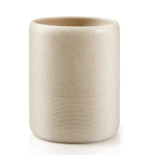 Marsui Resin Wastebasket Round Marble Compact Trash Can Mini 2 Gallons Garbage Bin Gravel Wastepaper Basket for Bathroom Powder Room Kitchen Home Office 7.9 x 9.8 Inch (Gravel)