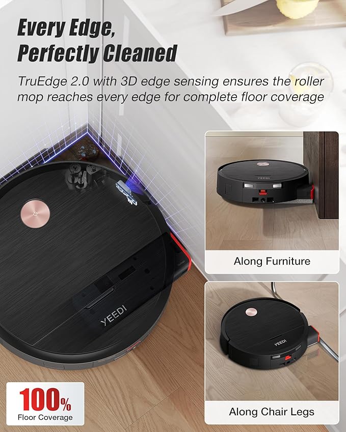 Yeedi S16 Plus Robot Vacuum &amp Mop with Automatic Omni Station Blast 16600Pa Suction OZMO Roller Self-Wash Mopping ZeroTangle 3.0 Triple Lift Floor Lift AI-Powered Navigation and Mapping