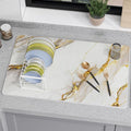 Large Stone Drying Mat for Kitchen Counter 24 × 16 Diatomite Dish Drying Mat Quick Dry Stone Mats Ultra Absorbent Natural Diatomaceous Earth Mats for Dished Bottles White Marble