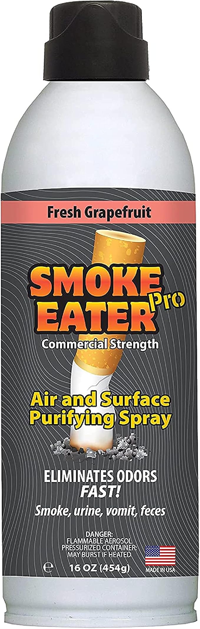 Smoke Eater Pro 16 oz Odor Eliminator Spray — Commercial Strength for Smoke Pet Urine and Cooking Odors — Air and Fabric Deodorizer with Tea Tree Oil — Made in USA (Fresh Grapefruit)