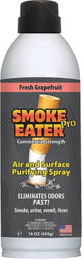 Smoke Eater Pro 16 oz Odor Eliminator Spray — Commercial Strength for Smoke Pet Urine and Cooking Odors — Air and Fabric Deodorizer with Tea Tree Oil — Made in USA (Fresh Grapefruit)